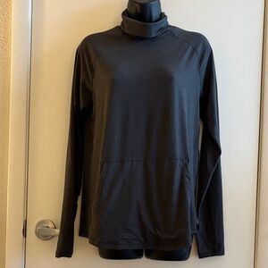 Eddie Bauer Black Women's Long Sleeve Soft Front Pocket Turtleneck Top SZ M